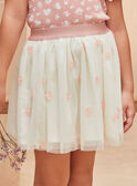 White tulle skirt with pink flowers KRISTETTE 1 / 24E2PFB1JUP001