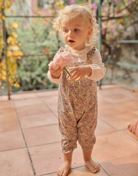 Baby girl's floral twill overalls CADADA / 22E1BFB1SALD315