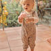 Baby girl's floral twill overalls