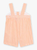 Baby girl orange and ecru checkered romper CAPAULINE / 22E1BFM1SACE403