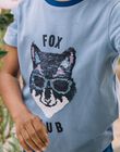 Sequined fox animation and lettering t-shirt DABAGE / 22H3PG51TMCC208