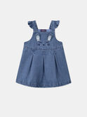 Blue and ecru bodysuit and pinafore dress set LACELIA / 24H1BFJ1ENS001