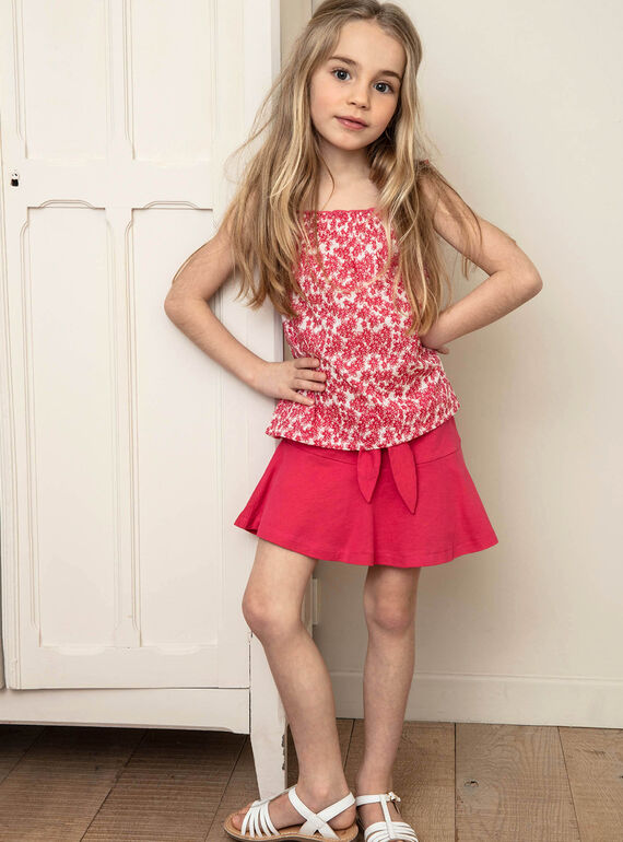 Skirt fuchsia child girl ZLUCETTE1 / 21E2PFL1JUP304