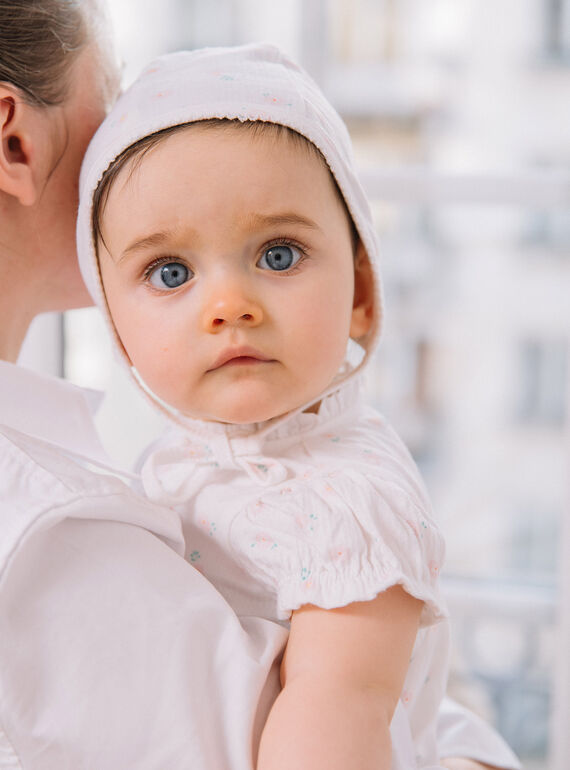 White flower print dress and baby crush FOLINA / 23E0CFT1ROB000