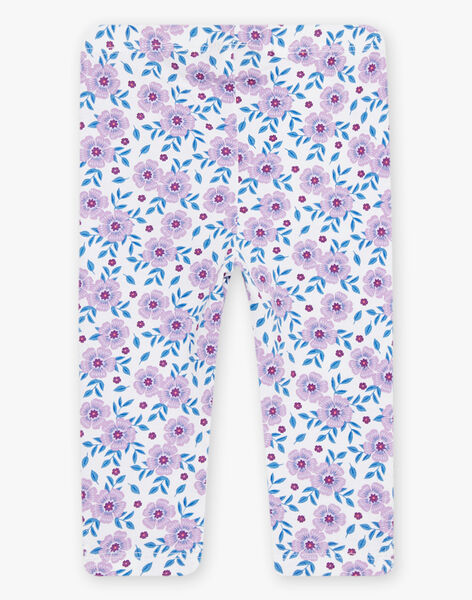 Purple flower printed cotton leggings DAALIZEE / 22H4BF51CAL001