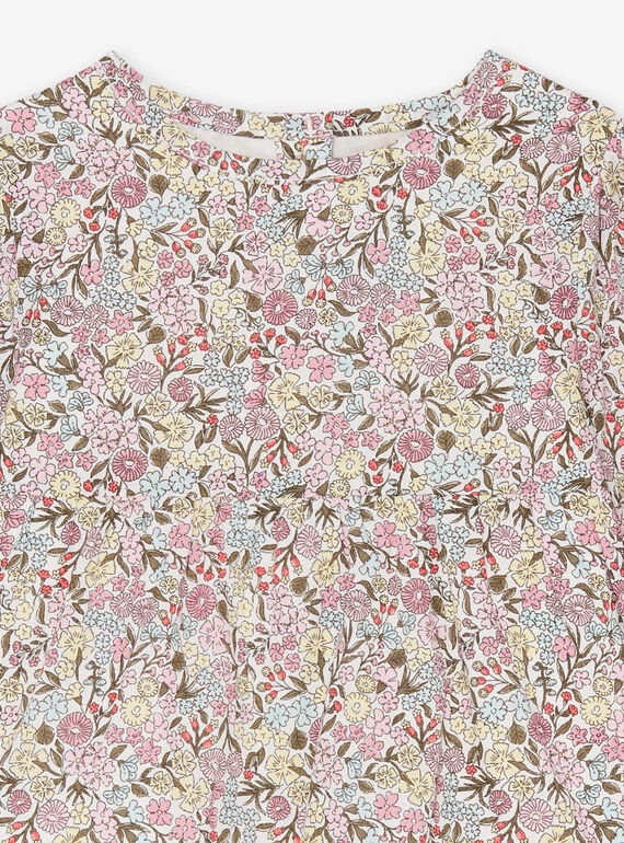 Baby girl poplin blouse with flower print CADORY / 22E1BFB1CHED315