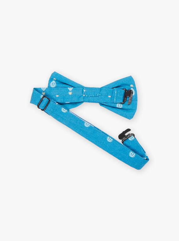 Blue satin bow tie with fancy print FREPAPAGE / 23E4PGI1NOEC218