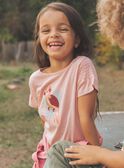 Pale pink t-shirt with parrot print FITETETTE / 23E2PFD2TMCD300
