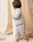 Baby girl's ecru and pink floral print pants BACHAYMA / 21H1BF21PAN001