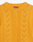 Child girl mustard yellow knitted cardigan CLIQETTE2 / 22E2PFF2CARB106