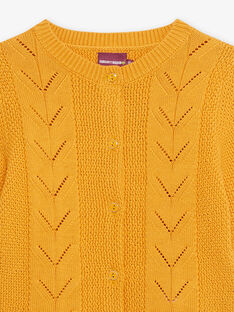 Child girl mustard yellow knitted cardigan CLIQETTE2 / 22E2PFF2CARB106