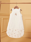 Ecru velvet baby sleeping bag LOVE / 24H0AM11TUR001