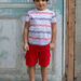 Red Bermuda shorts with pockets for boys