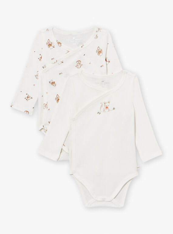2 ecru baby bodysuits in cotton LOPE / 24H0NM11BOD001