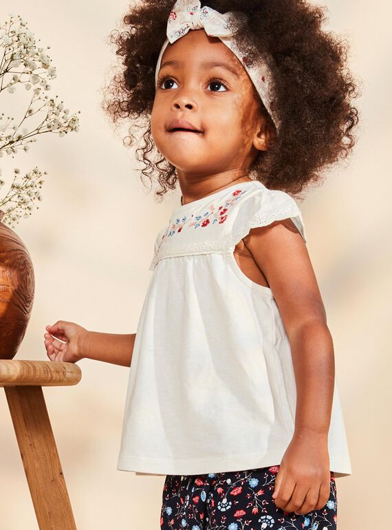 Jersey T-shirt with floral embroidery FALESLI / 23E1BFC1TEE001