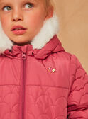 Quilted pink hooded down jacket GRAMUETTE / 23H2PF62D3E304