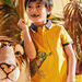 Yellow polo shirt child boy iguana print