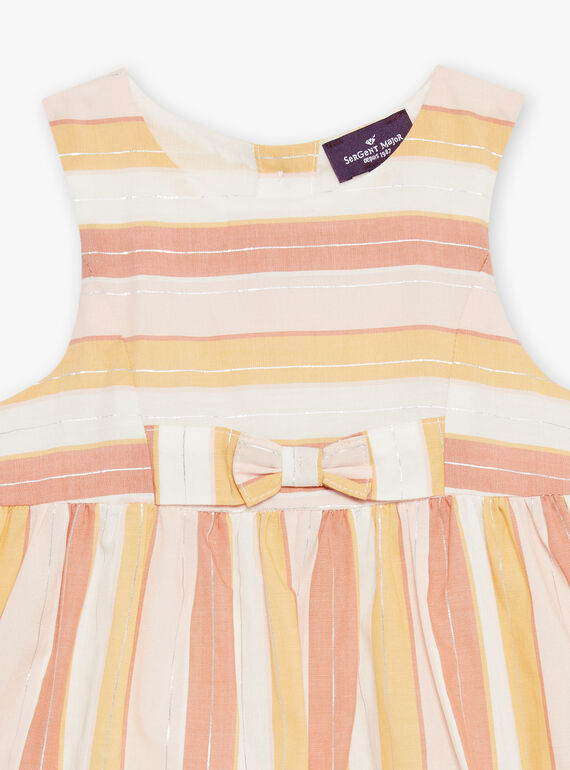 Ecru dress and panties with stripes print FAUNA / 23E1BFP2ROB001