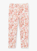 Baby girl's long sleeved pink velvet pajamas with flowery print BEBETTE / 21H5PF62PYJ312