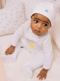 White pyjamas and bonnet with cloud and sun print FOSIO_B / 23E0NMT2GRE000