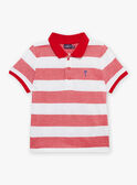 Red polo with stripes print FRUPOLAGE 4 / 23E3PGX4POL001