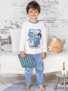 Boy's blue and white pajama T-shirt and pants BEVIKAGE / 21H5PG64PYJA011