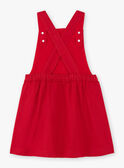 Embroidered red dungarees dress child girl BAROBETTE / 21H2PF11CHSF505