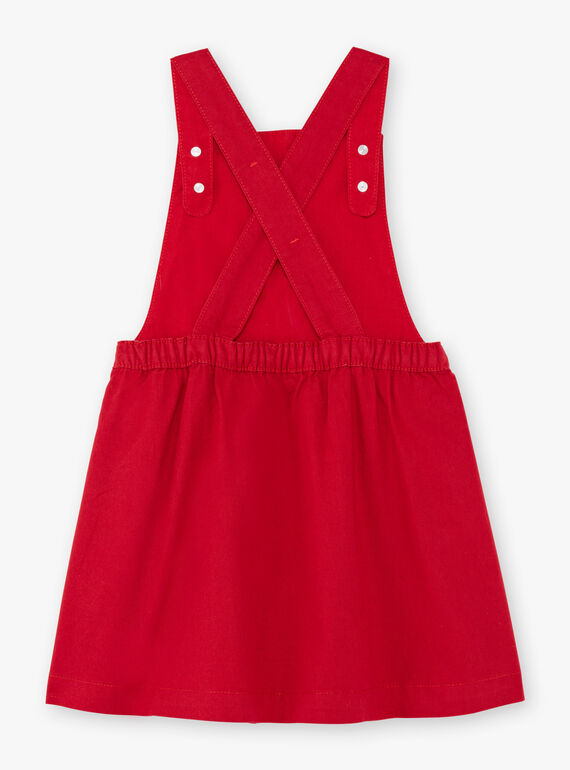 Embroidered red dungarees dress child girl BAROBETTE / 21H2PF11CHSF505