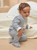 Blue and white striped t-shirt and pyjama bottoms KEDOURSON / 24E5BG51PYJ001