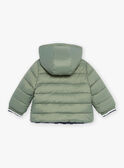 Reversible sage green and navy blue hooded down jacket GICHARLES / 23H1BG51D3EG610