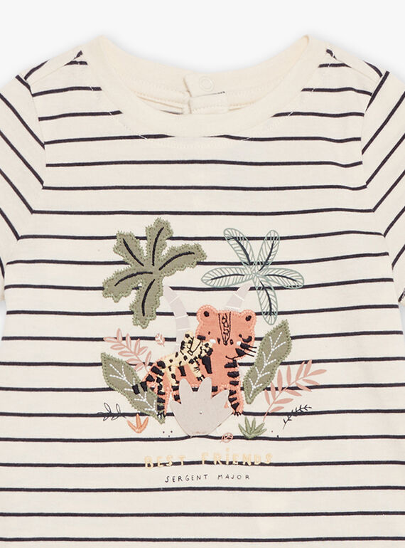 Stripe print t-shirt in light grey FATING / 23E1BGP1TMC007