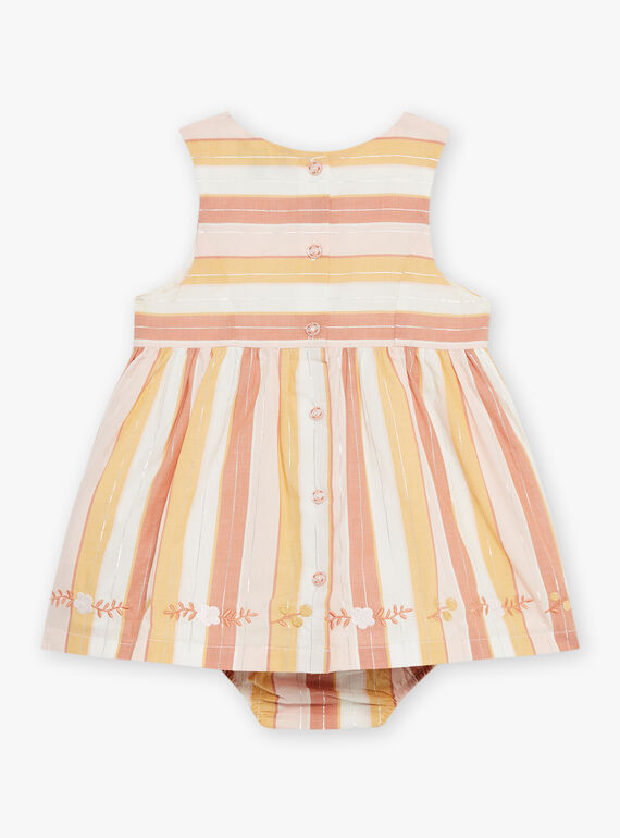 Ecru dress and panties with stripes print FAUNA / 23E1BFP2ROB001