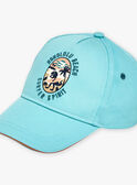 Turquoise twill cap with dinosaur print FLUBEACHAGE / 23E4PGQ1CHA205