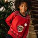 Red Christmas sweater with tiger design