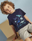 Navy blue T-shirt with dinosaur design for child boy CYDOAGE2 / 22E3PGT2TMC070