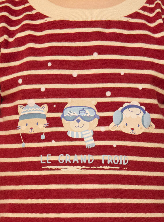 Burgundy TEE SHIRT LS LASAMUEL / 24H1BGR1TML501