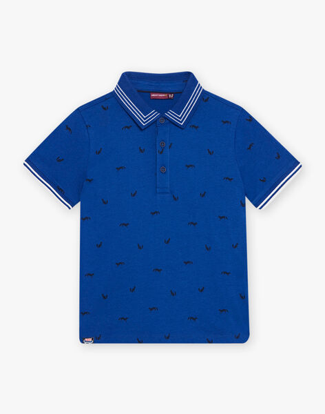 Blue polo shirt with fox print DACOAGE / 22H3PG51POLC207