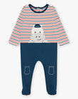Striped fleece romper with hippopotamus design DEALIX / 22H5BG22GRE001