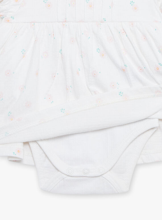 White flower print dress and baby crush FOLINA / 23E0CFT1ROB000