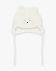 White synthetic fur hat with teddy bear face DIOLIVER / 22H4BGM1BON001