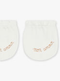 Ecru birth mittens in organic cotton GOBEL / 23H0AMB1MFN001