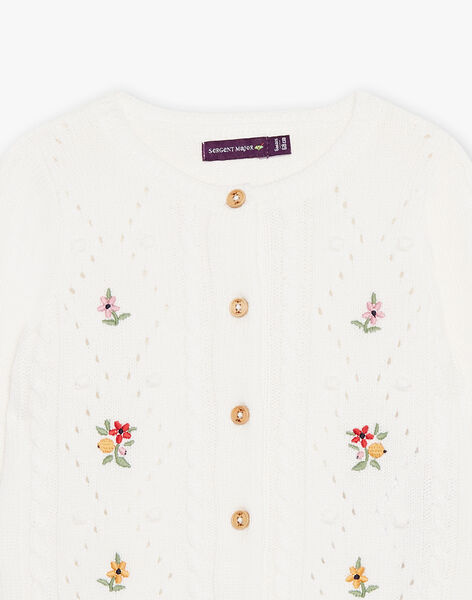 Ecru cardigan with flowery embroidery DAELODIE / 22H1BFE2CAR001