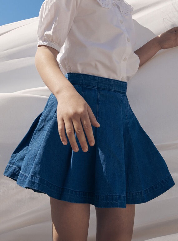 Blue pleated denim skirt LEJUPETTE / 24H2PFJ1JUPP272