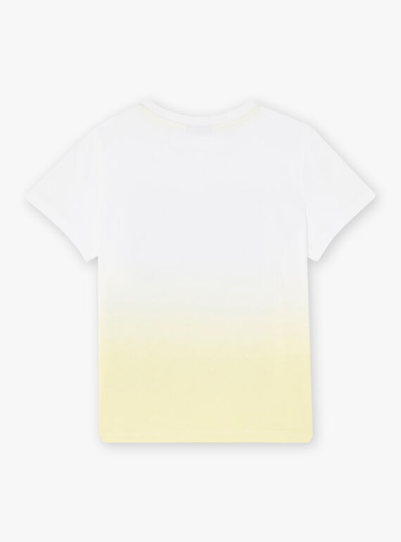 Child boy yellow tie-&-dye t-shirt with dinosaur design CATICHAGE / 22E3PGB2TMC116
