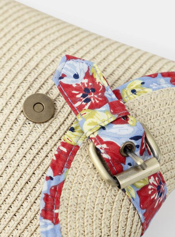 Straw bag with and imitation leather handle KLASAKETTE / 24E4PFN1BESI817