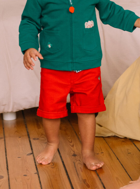 Baby boy brick red twill shorts CATITI / 22E1BGM1BER506