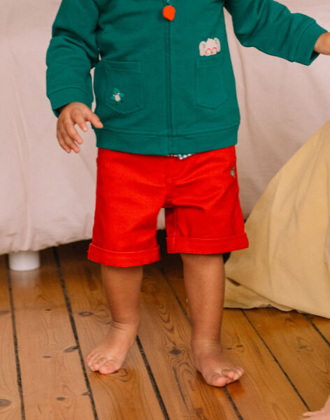 Baby boy brick red twill shorts CATITI / 22E1BGM1BER506