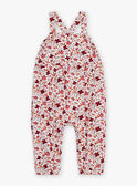 Off-white and red corduroy dungarees with floral print GAGAELLE / 23H1BFD1SAL001
