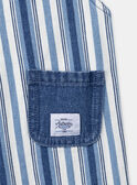 Blue and white denim dungarees with stripe print LADEREK / 24H1BGJ1SALP274