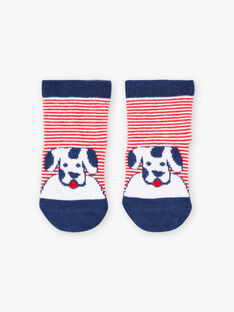 Baby boy striped socks with dog print BABASTIEN / 21H4BG11SOQ720